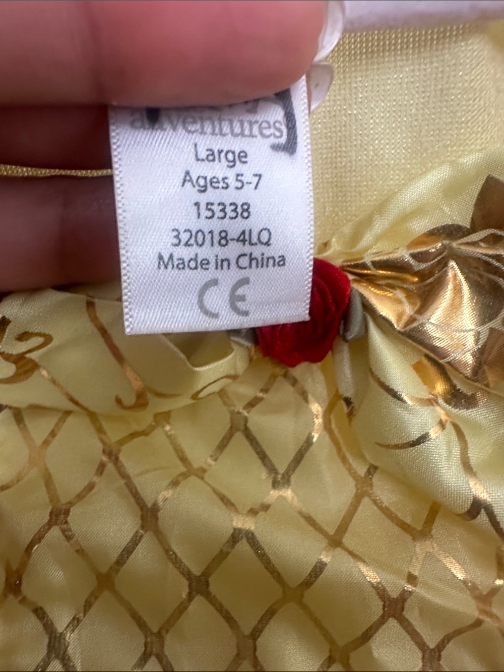 Little Adventurers deluxe Belle Princess Ball Gown Costume size Large ages 5-7 - Picture 4 of 5